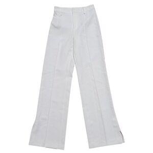 Mango MNG Womens 2 White Wide Leg Trouser Pants Career Dressy Old Money Style
